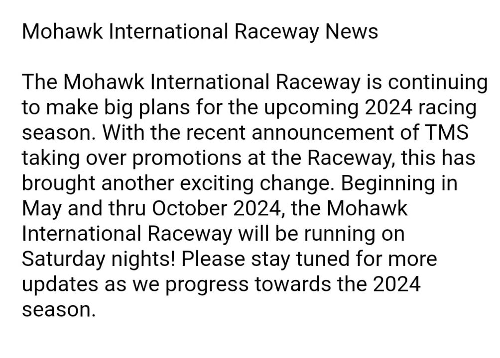 RaceNY's tweet photo. A post from Mohawk International Raceway: #mohawkraceway

 Continue reading... https://t.co/ay5GMsRygJ https://t.co/Dse5GXbStT