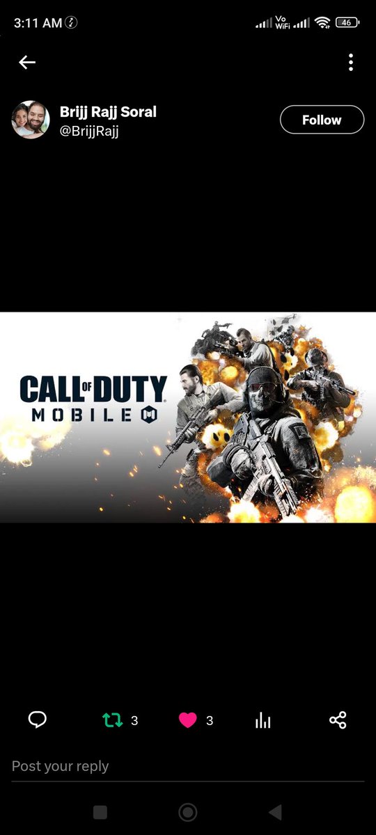 BrijjRajj's tweet photo. Playing #CallofDutyMobile & Playing #ModernCombat https://t.co/NN1h9kFmmi