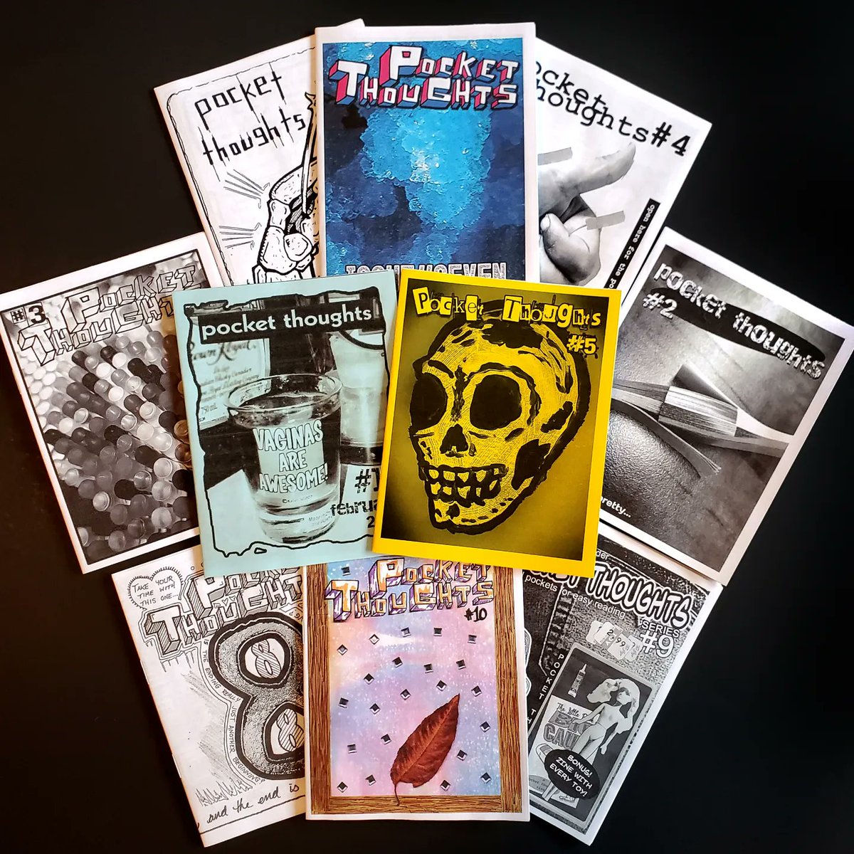 Zine Collections at PocketThoughts.etsy.com 

You can get issues #1 - 10 or #11 - 20 in convenient bundles! Save your hard earned moolah vs buying them individually. 

#zines #art #collection