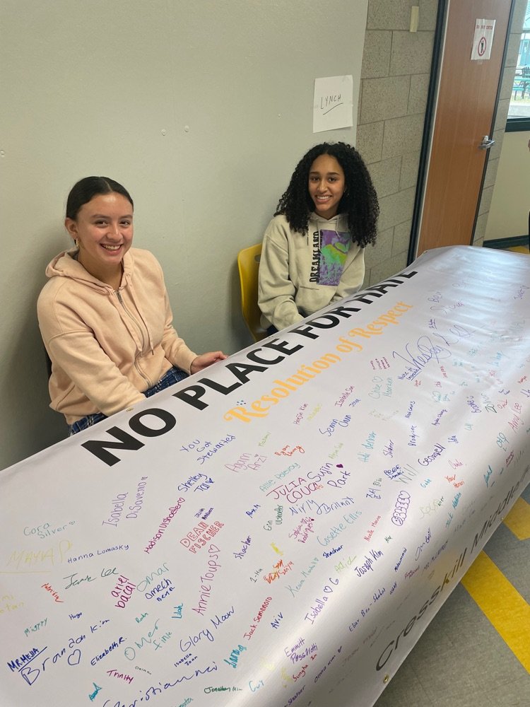 Thank you to our No Place for Hate student leaders for hosting this week's Resolution of Respect pledge &amp; banner signing <a href="/CresskillNPFH/">NO PLACE FOR HATE CRESSKILL</a>