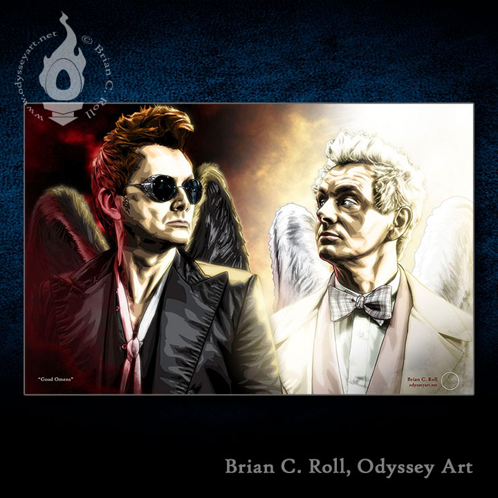 Odyssey Premiere:

"Good Omens"
11"x 17" Large Print (27.94cm x 43.18cm)

Featuring David Tennant as Crowley and Michael Sheen as Aziraphale.

odysseyart.net/product/good-o…

#goodomens #goodomens2 #davidtennant #michaelsheen #crowley #aziraphale #neilgaiman #terrypratchett