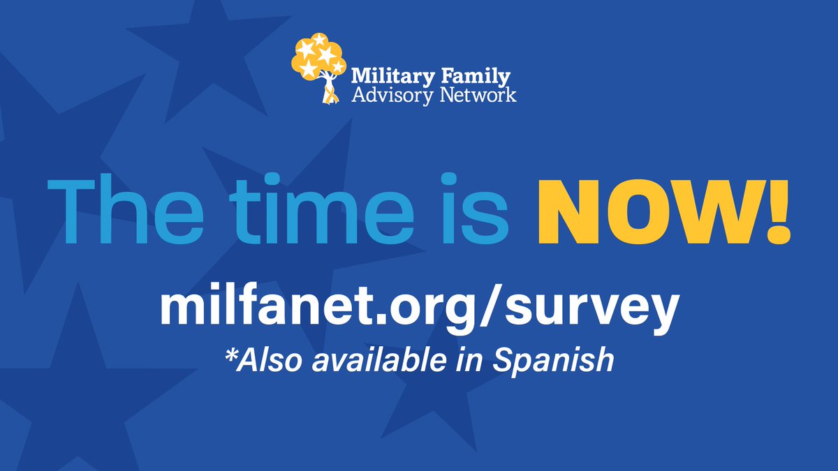 #MilFams, what are you waiting for?! Time is almost out to impact the future of #military and #veteran family support! Start the #MFANSurvey now: milfanet.org/survey
