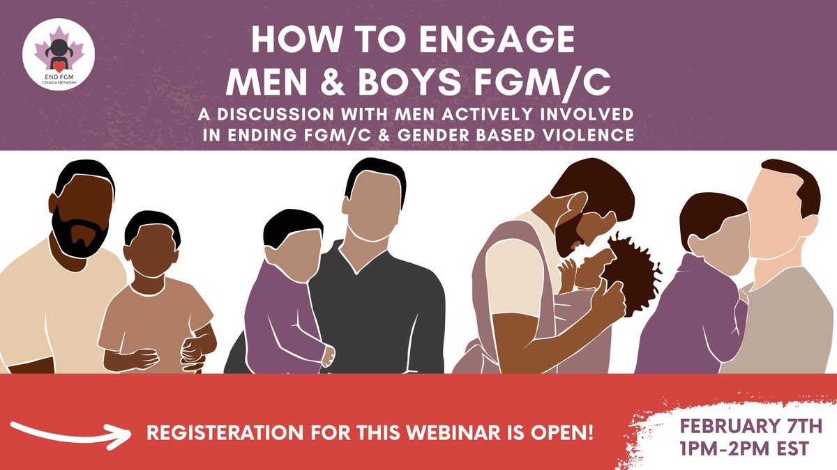 CanadaFgm's tweet photo. ๐ข CALLING ALL MEN!
Join us for a conversation - Men need to be engaged in the campaign on FGM/C and other forms of GBV.
Participants will walk away with a strong understanding of the role of men in FGM/C & GBV prevention.
โก๏ธhttps://t.co/nUjns9Ecx5
#EndFGM #OurIssueTooCanada https://t.co/HUs5dCEaua