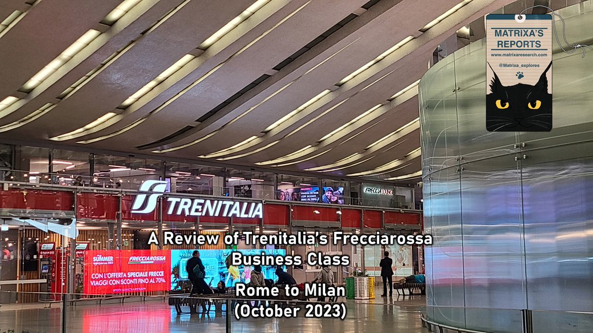 Matrixaexplores's tweet image. Check out our review of Trenitalia&apos;s Frecciarossa Business Class

youtu.be/NPqvQ8736LA

#matrixareports #matrixaresearchgroup #travel #traveling #Railways #railway #trains #trenitalia #rome #milan