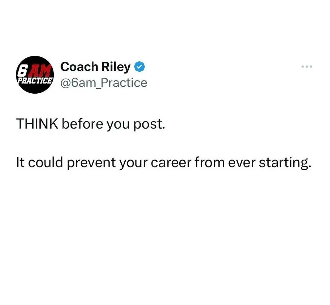 EllenZitkus's tweet image. Think before you post; especially if you want to play at a higher level! @JimmyZitkus2023 @j_zitkus