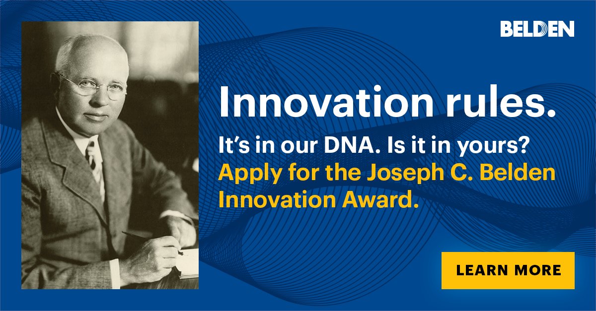 Nominations are open for the Joseph C. Belden Innovation Award!  Embrace the legacy of Joseph C. Belden by recognizing innovators in technology and digitization. Know a trailblazing organization? Nominate them now here! bit.ly/47uBDRO

#InnovationAward #BeldenLegacy