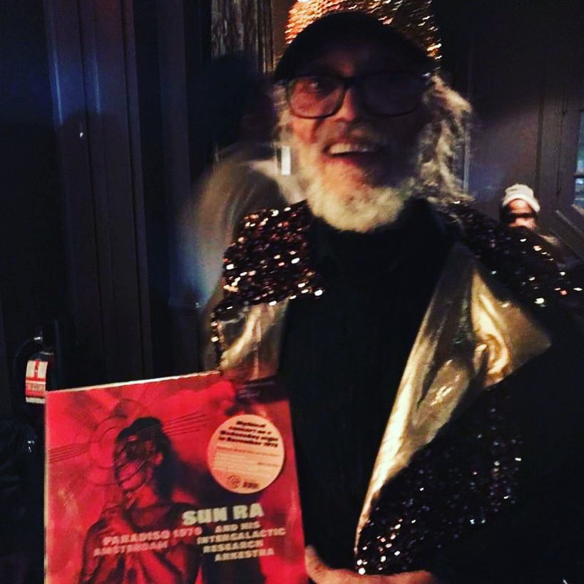 Alto saxophone player Marshall Allen is holding the album <a href="/ParadisoAdam/">Paradiso Amsterdam</a> Allan played with Sun Ra from the very beginning and will be 100 (!!) years old next May. He is one of the few survivers from the mythical concert Paradiso 1970 photo: Kors Eijkelboom #sunra #marshallallen