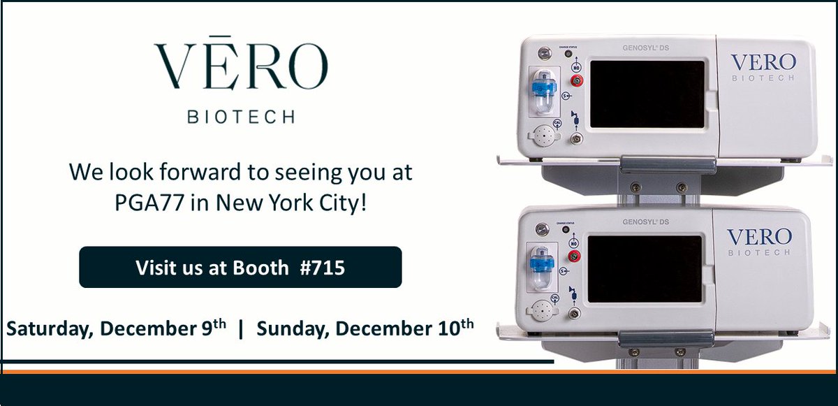 VERO Biotech will be in the Big Apple this weekend at this year’s #PGA77, PostGraduate Assembly in Anesthesiology. Visit us - booth 715 to learn about the GENOSYL® Delivery System.

#PGA #PGA23 #Anesthesiology #Anesthesia #nitricoxide #GENOSYLDS