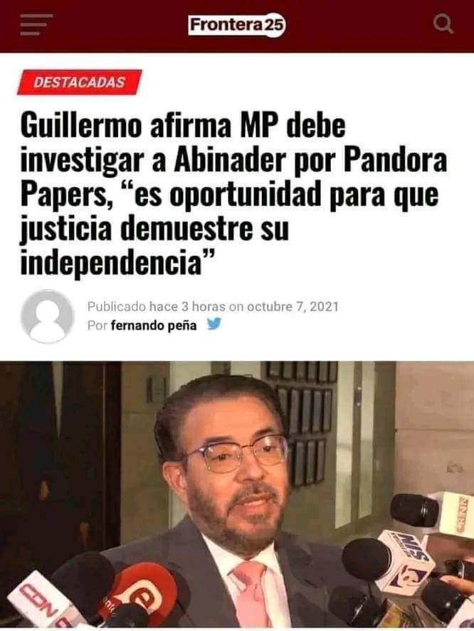 ¿Cuánto costó el cambio de discurso de Guillermo Moreno ? Porque el presidente Luis Abinader, sigue con su fortuna en paraísos fiscales y hoy es su aliado. 🤔

👇👇👇