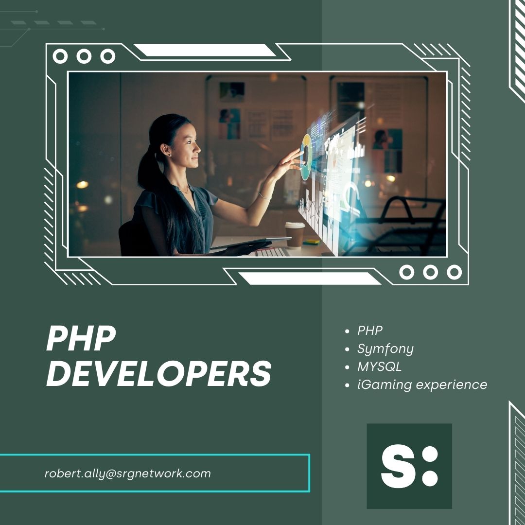 PHP Developer x 2, EU remote or Malta (with relocation). MUST have an EU passport. PHP, Symfony, MYSQL, iGaming experience CVs to robert.ally@srgnetwork.com #srgnetwork #jobsearch #jobalert #jobvacancy #jobhiring #jobseekers