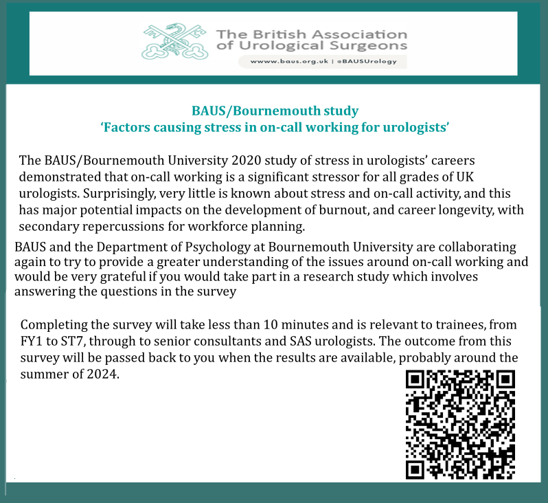 👀BAUS/BOURNEMOUTH ON-CALL SURVEY

Calling urological colleagues FY1 &amp; above.  We need your help to understand issues with on-call working.   

Please take &lt;10 mins to complete this survey, WHETHER ON-CALL WORK IS PART OF YOUR ROLE OR NOT

ow.ly/fpsZ50QghRQ

@jocresswell4