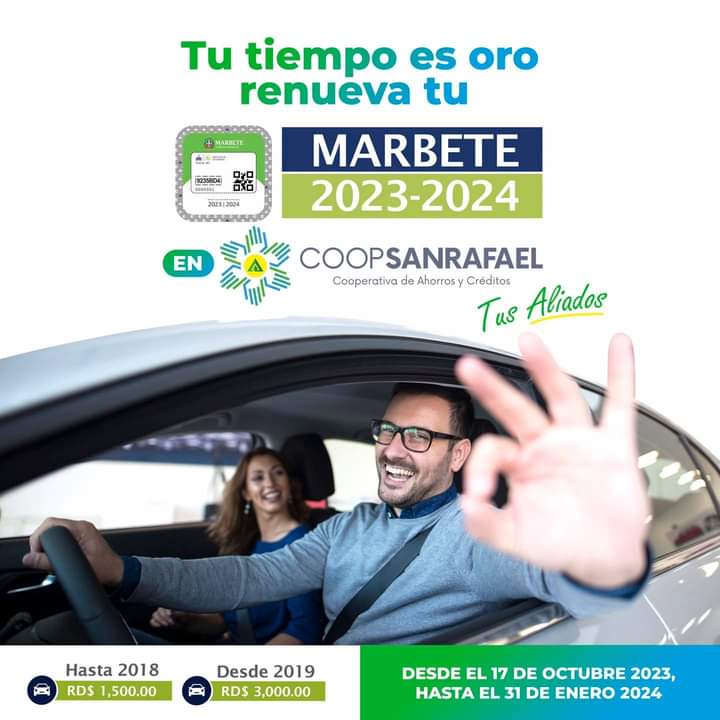Informativotvs1's tweet photo. | Nota De Prensa |
.
.
🚘🚙Que nada te detenga renueva a tiempo tu marbete en #Coopsanrafael mas fácil y sobre todo ganas tiempo

En #coopsanrafael puedes renovar tu marbete 2023-2024 fácil, cómodo y seguro 🏃🏃‍♀️

Renueva tu marbete desde el 17 de https://t.co/cglZqCipoA https://t.co/ndjTJtBrBG