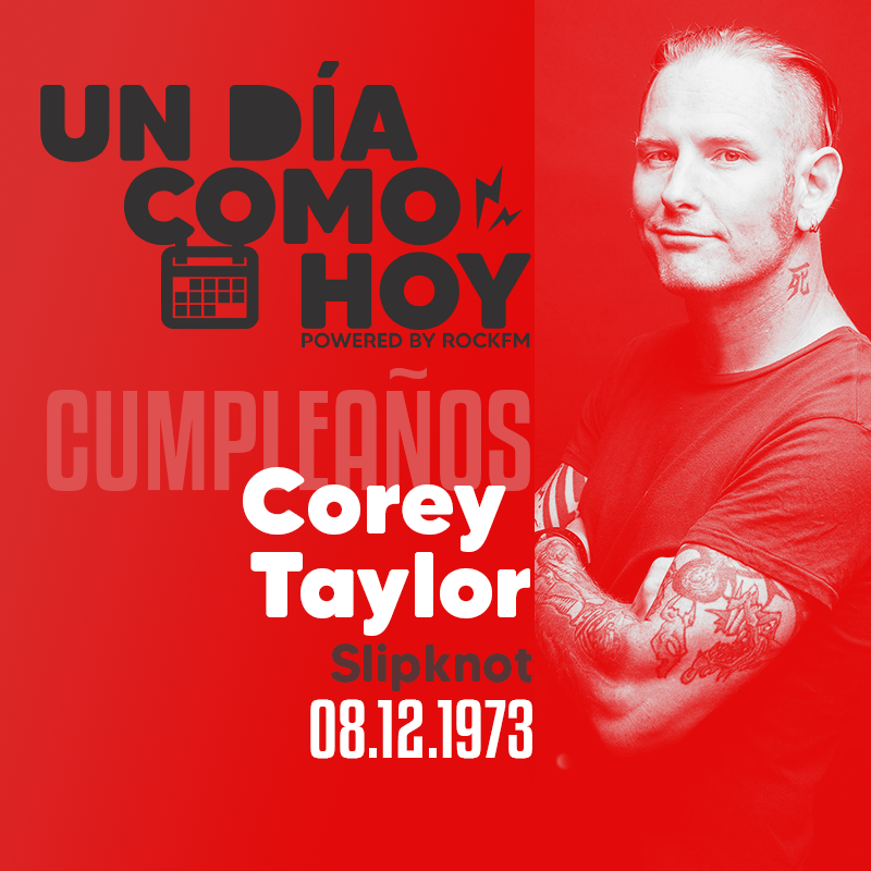Un día como hoy 8 de diciembre de 1973 - Nace Corey Todd Taylor es un músico estadounidense, conocido por ser el vocalista y compositor de las bandas Slipknot y Stone Sour. #ladosis #larockfm22