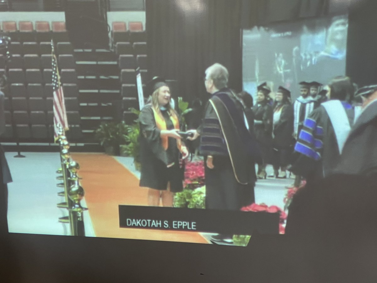 Jeffcoat3rd's tweet photo. We got to watch and support our very own today! We are so proud of you on receiving your masters, Miss Epple!!! 👏🏼❤️🎓 @epple_d https://t.co/YN5kOd74mi