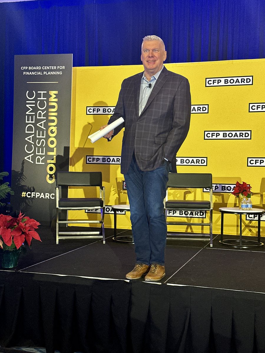 CFPBoard's tweet photo. CFP Board CEO Kevin Keller (@krkindc) thanks ARC attendees for advancing the #FinancialPlanning profession and announces the winners for the 2023 ARC Best Papers in “Financial Planning Practice,” “Behavioral Finance” and “Investments.” #CFPARC https://t.co/60yhmIkYZk