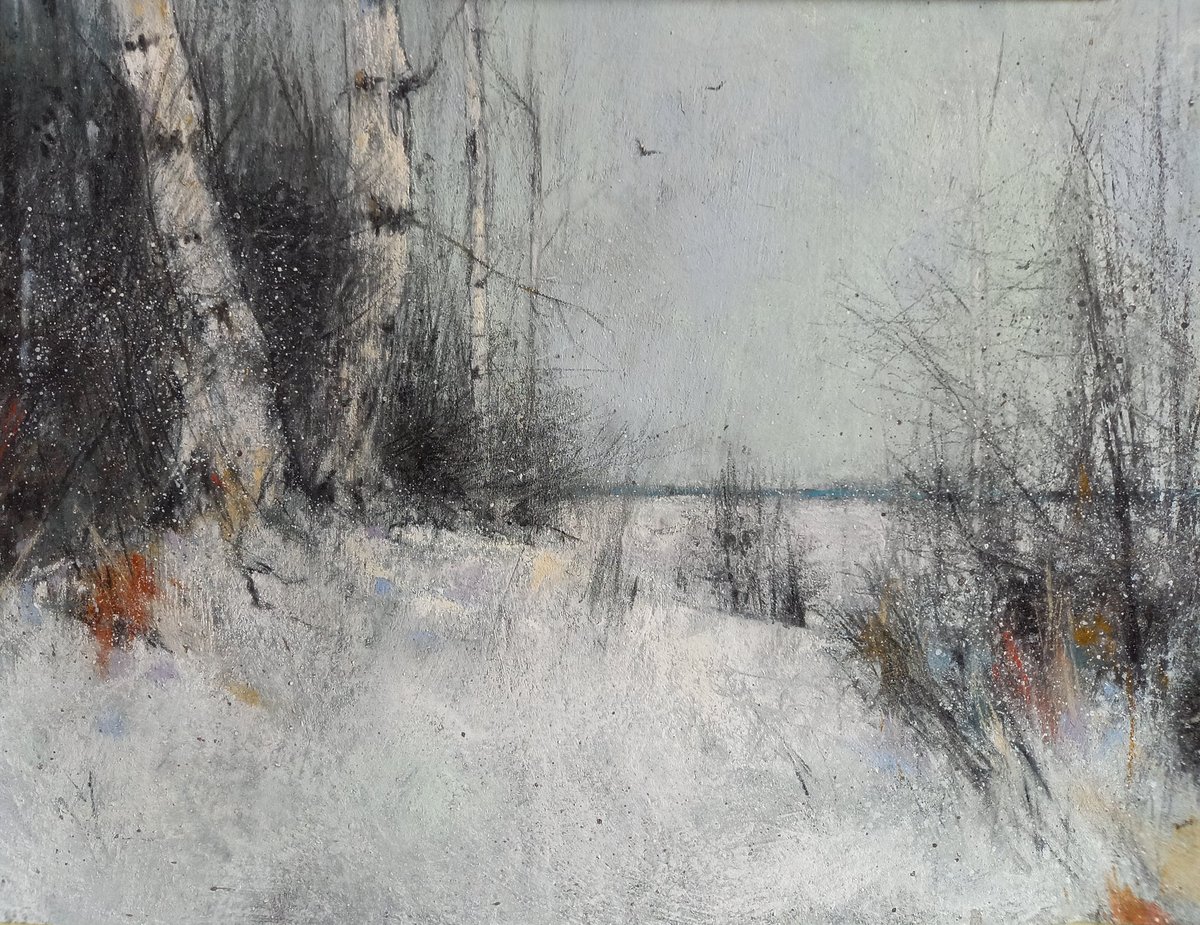 #charcoal #pastel #acrylic #pastelpainting #drawing #landscapeartist #birchtrees #birch #treeart #winter #snow