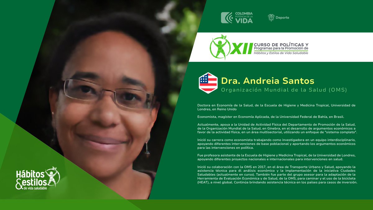MinDeporteCol's tweet photo. ¡Se acerca el día!
Conoce aquí a algunos de los ponentes que estarán liderando el Curso de Políticas y Programas para la Promoción de Hábitos y Estilos de Vida Saludable 2023, un espacio que capacita en estrategias de actividad física.

Inscripciones👉https://t.co/t2ccWX6YvF https://t.co/9G5FC3yq12