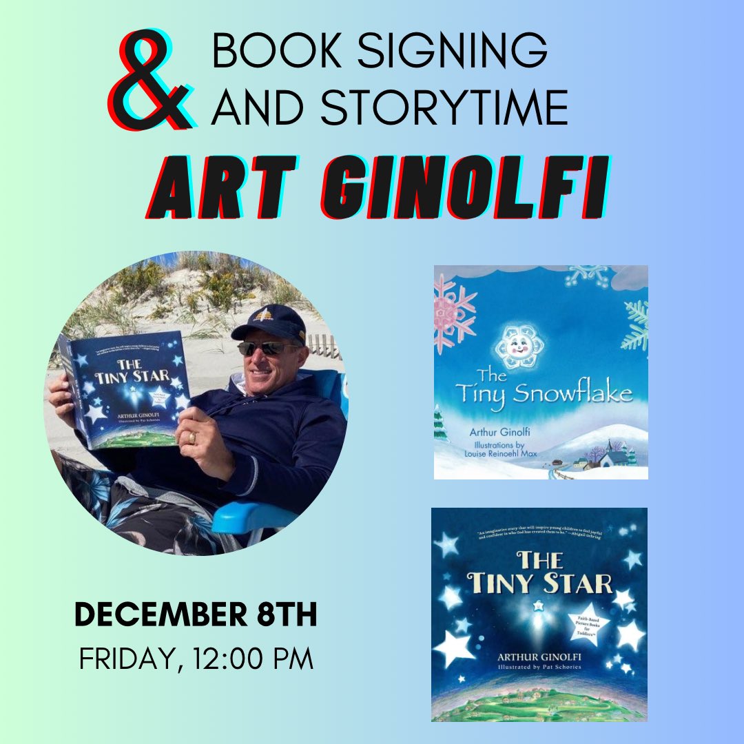 At 12pm today make sure to stop in for story time with Art Ginolfi! 

After storytime he will be available to sign copies of his books that will be available for purchase.

Make sure to come by for this fun event! 

#bnauthorevent #booksigning #bnstorytime #childrensbooks