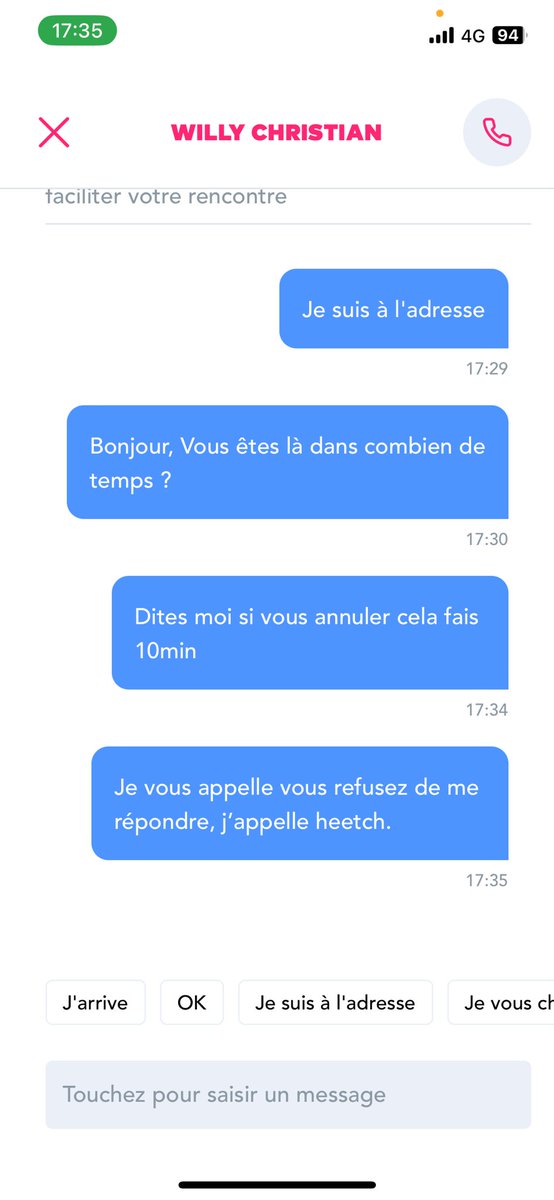 Lyliaa25's tweet image. N’acceptez pas si c’est ce chauffeur qui vous prend sur Heetch mdr il m’a fais poireauter 20min pour rien au final !! 

J’ai dû en prendre un autre, on m’a pris des frais d’annulation j’ai la haine ! Remboursez moi ! Vous donnez la carte VTC à n’importe qui. #heetch