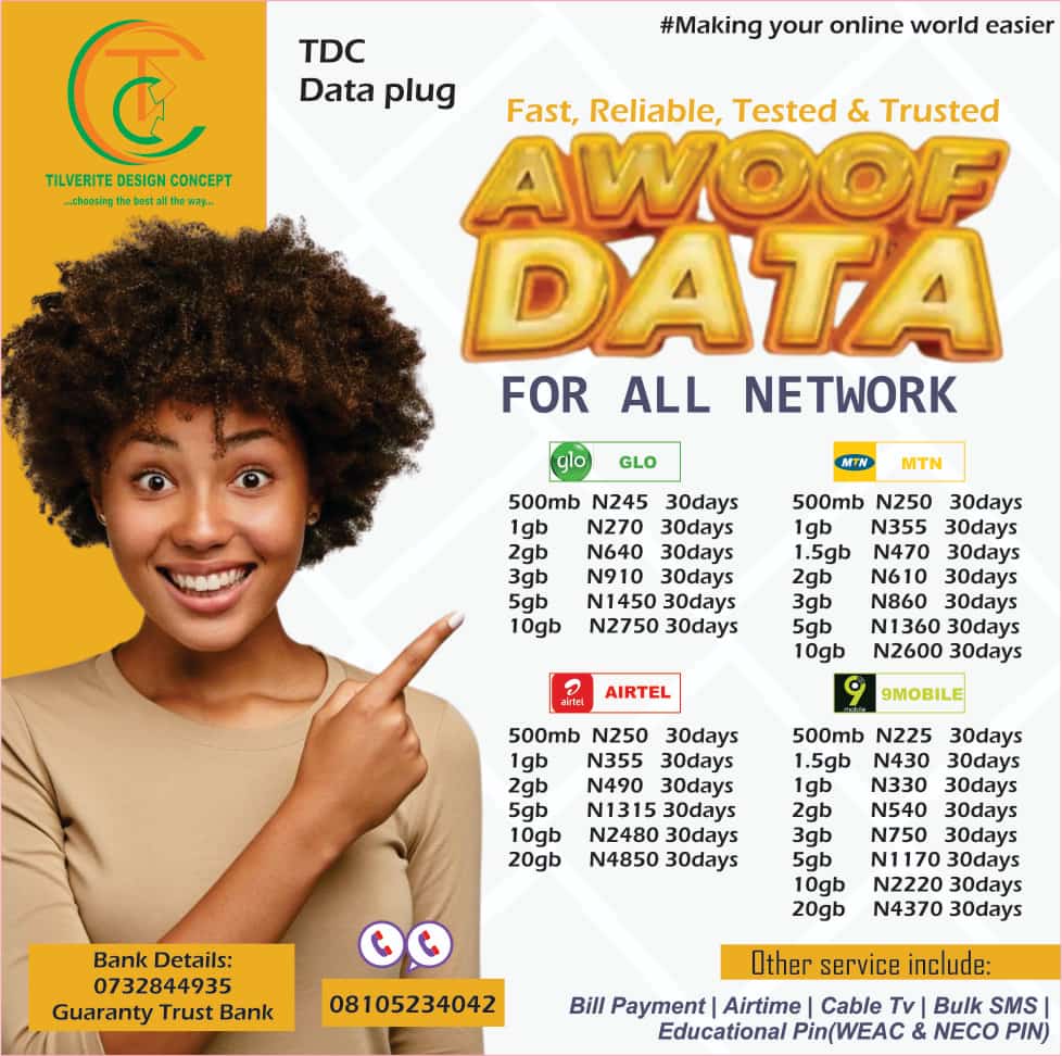 I sell affordable data subscriptions oo 🙏🤲.