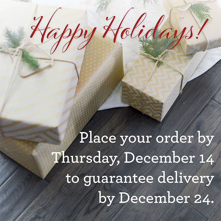 Important holiday shipping information!