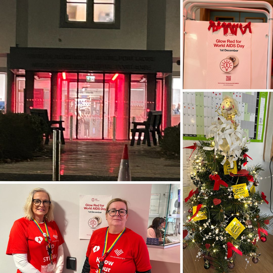 HSEDubMidlands's tweet photo. ❤️For #WorldAIDSDay #MRHPortlaoise lit up to #GLOWRED shining a light in support of people living with #HIV. Colleagues, patients and visitors wore red ribbons to show solidarity. Let's get to #ZeroHIVStigma
#GLOWRED4WAD #WAD2023 #WAD https://t.co/YUK80QX8BX