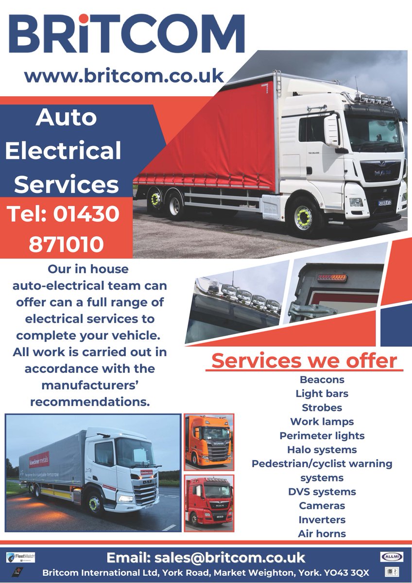 We can now offer a full range of HGV auto-electrical services covering all of your requirements
