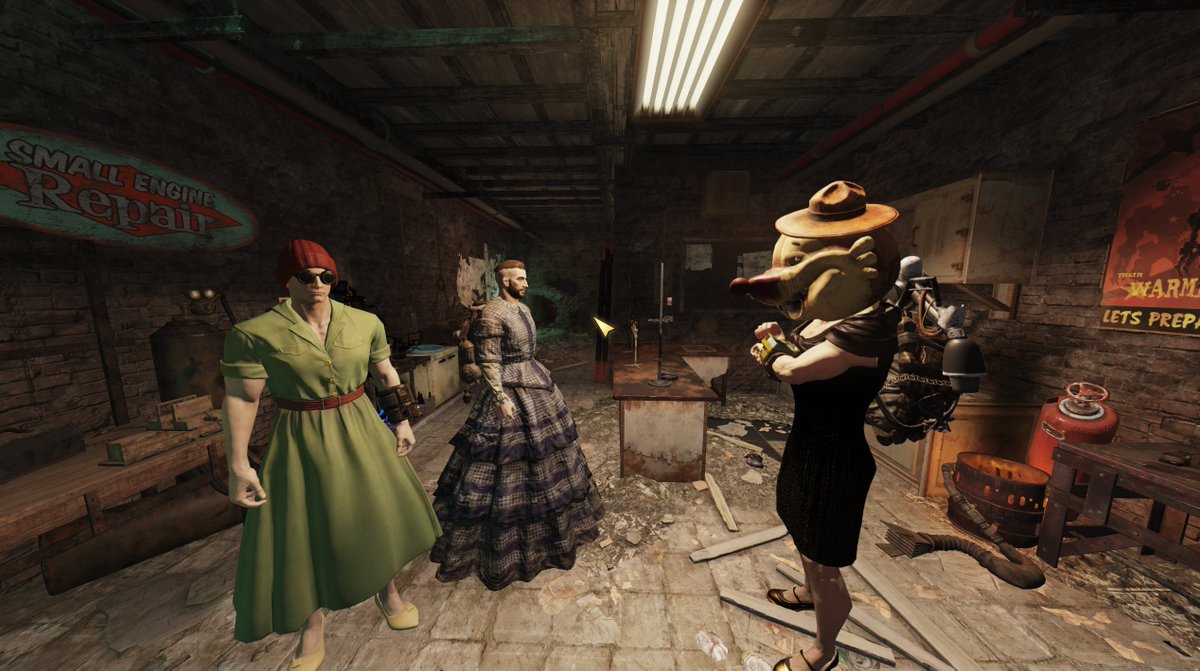 platten_george's tweet photo. Joined a random team to do expeditions with. They Emoted for me to come over and refused to start until I put on a dress (Which they dropped for me). #F076 #Fallout https://t.co/cWpVwJ9lok