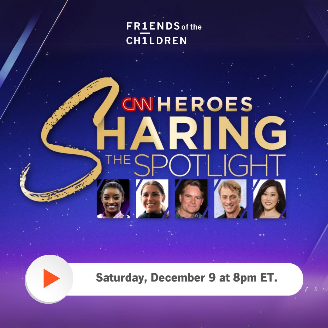 BIG NEWS! World Champion gymnast and youth advocate Simone Biles is talking about Friends of the Children tomorrow night, December 9th, on CNN at 8:00PM EST with reporter Alisyn Camerota! Be sure to tune in tomorrow and tell your friends and family!