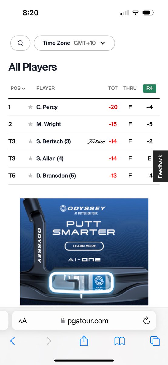 It appears 4 Aussies have claimed the one of the 5 spots on offer ⁦<a href="/PGATOUR/">PGA TOUR</a>⁩ Champions Q school! Bransdon in a playoff for the last spot!