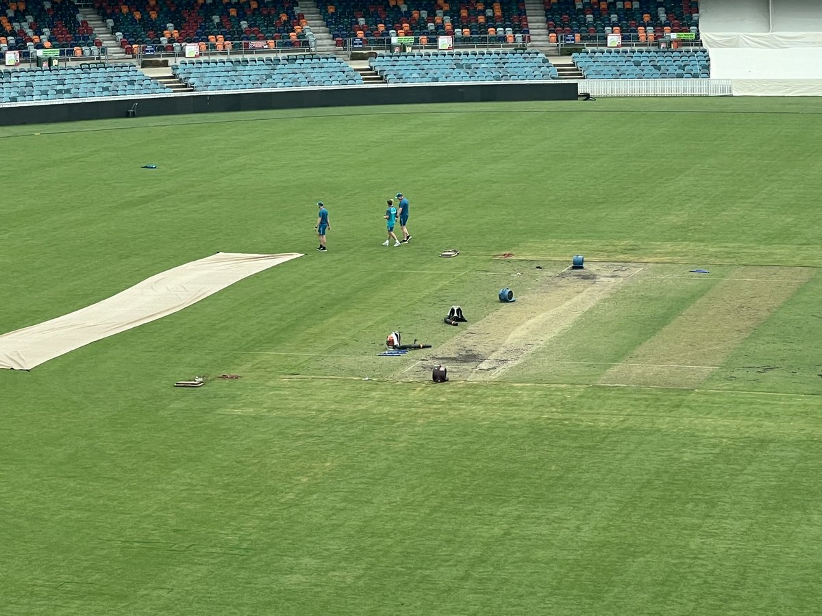 it looks like the Manuka Oval covers blew off during a storm overnight. It’s a shame, but I’m going to put any chance of play today in the “extremely unlikely” category. #PMXIvPAK <a href="/abcsport/">ABC SPORT</a>