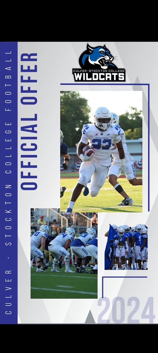 After a great conversation with <a href="/CoachCutshaw/">Roy Cutshaw Jr</a>, I have received an offer to play for <a href="/CSCwildcatsFB/">Culver Football</a>