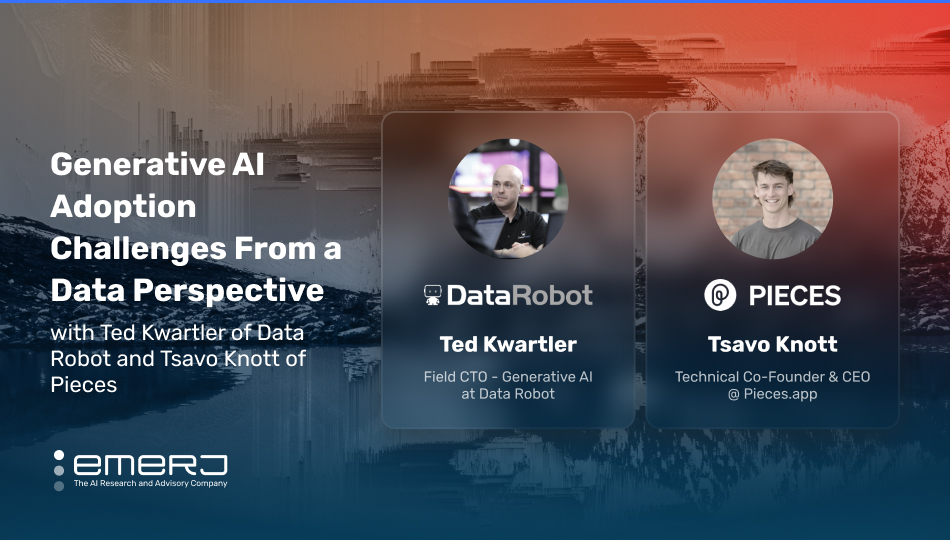 Emerj's tweet photo. Taking a closer look at actionable insights from a conversation between @datarobot Field CTO @tkwartler and @getpieces CEO @KnottTsavo on the challenges of deploying #genAI in the enterprise: 

#AI #softwaredevelopment #modeldevelopment #scrum #recruitment #hiring https://t.co/aJzjlfInaz