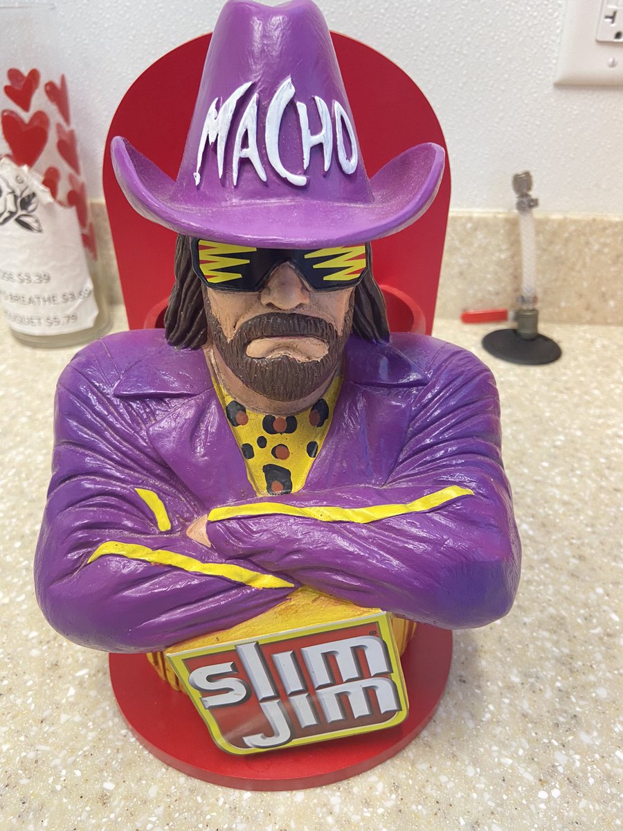 DaleSides's tweet photo. @EBischoff I remember listening in your podcast that you were a big Randy Savage fan. I work at a convenient store and got this today. https://t.co/F18ERjKXOU