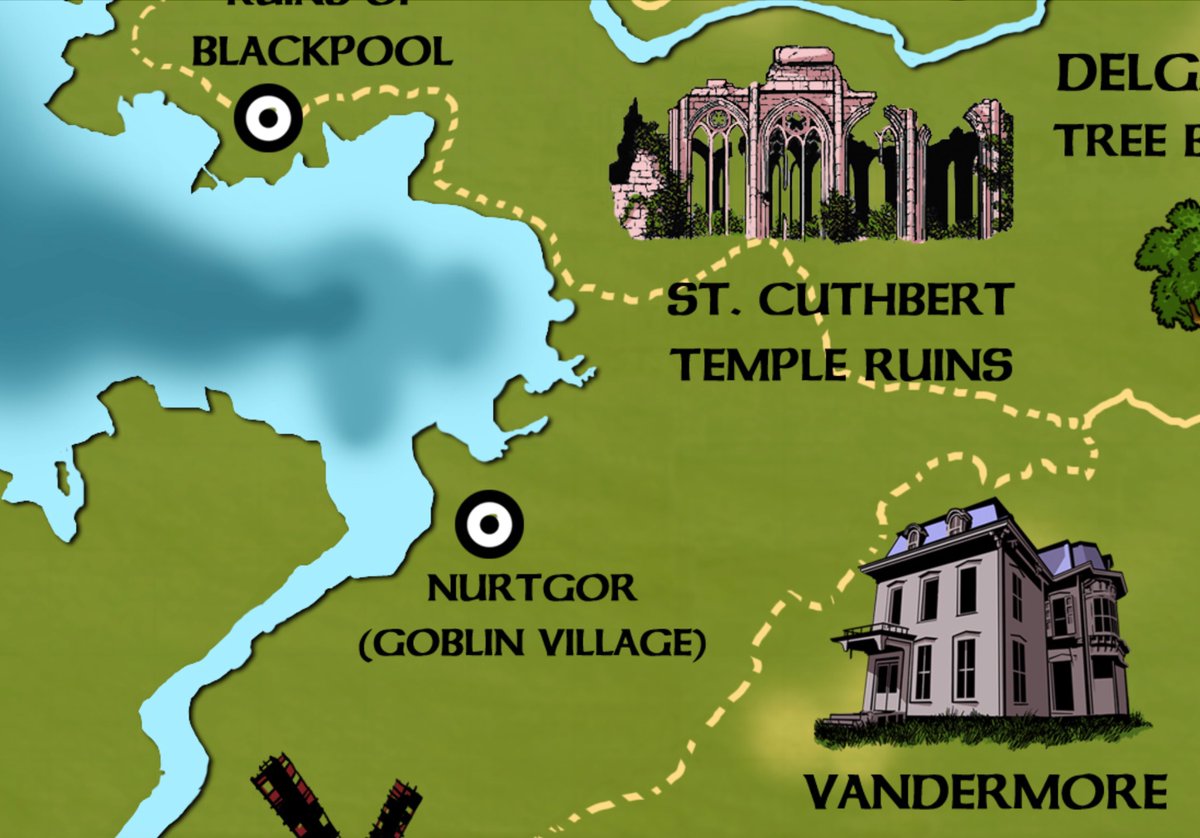 Loston_Wallace's tweet photo. #DungeonsAndDragons #cartography #AdvancedDungeonsAndDragons #DandDMaps #RPGMaps #DrawingMaps
Map details of the northern part of the Wild Coast that I created for my AD&D campaign. To add interest, I add images of ruins, tombs, graveyards, & places PCs have visited for context https://t.co/YGh2aGLnS6