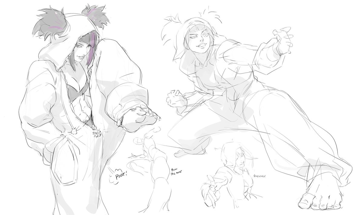 Couldnt sleep so sketching feet master flex pajama Juri. Might take one of these to finish.
#StreetFighter6