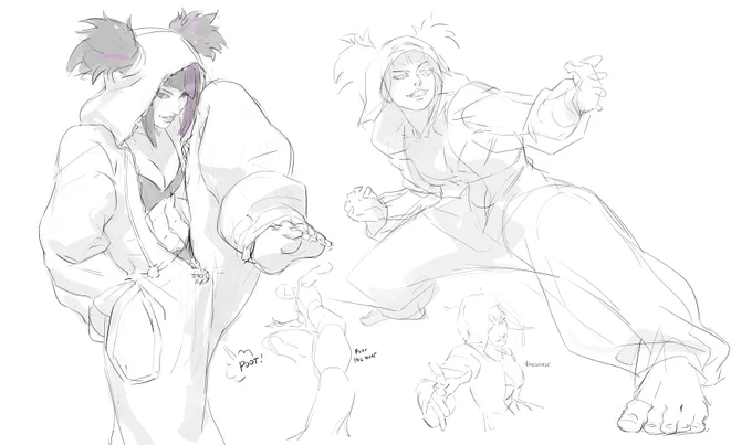 Couldnt sleep so sketching feet master flex pajama Juri. Might take one of these to finish.
#StreetFighter6 