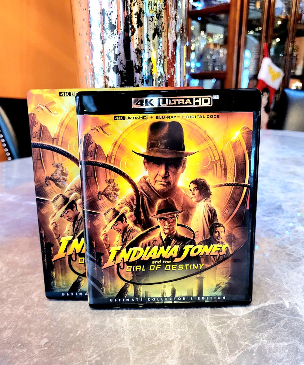 #4K Indy in da house! Belated birthday gift from my boys. Better late than never! Cannot wait to see this. It'll be a first time watch for me. Held off from watching on Disney Plus. You just cannot beat Physical Media!
#IndianaJones 
#DialOfDestiny 💿🤌🏼🤠