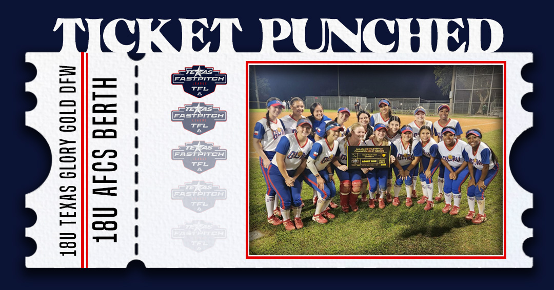 TFLfastpitch's tweet photo. Congrats to 18u Texas Glory Gold DFW for securing their ticket to @thealliancefastpitch Championship Series! #texastested #TFL https://t.co/PbmIzUGdtW