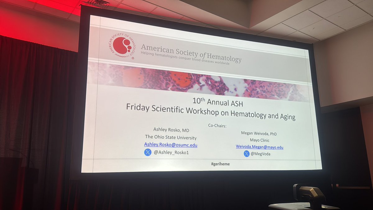 Almost time for the @ASH_hematology Friday Scientific Workshop on Hematology and Aging to start in Room 11!