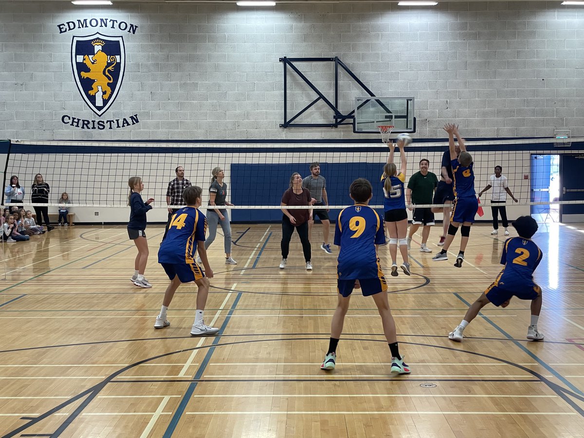 A great way to end the week ... teachers -vs- students volleyball game at ECWS!