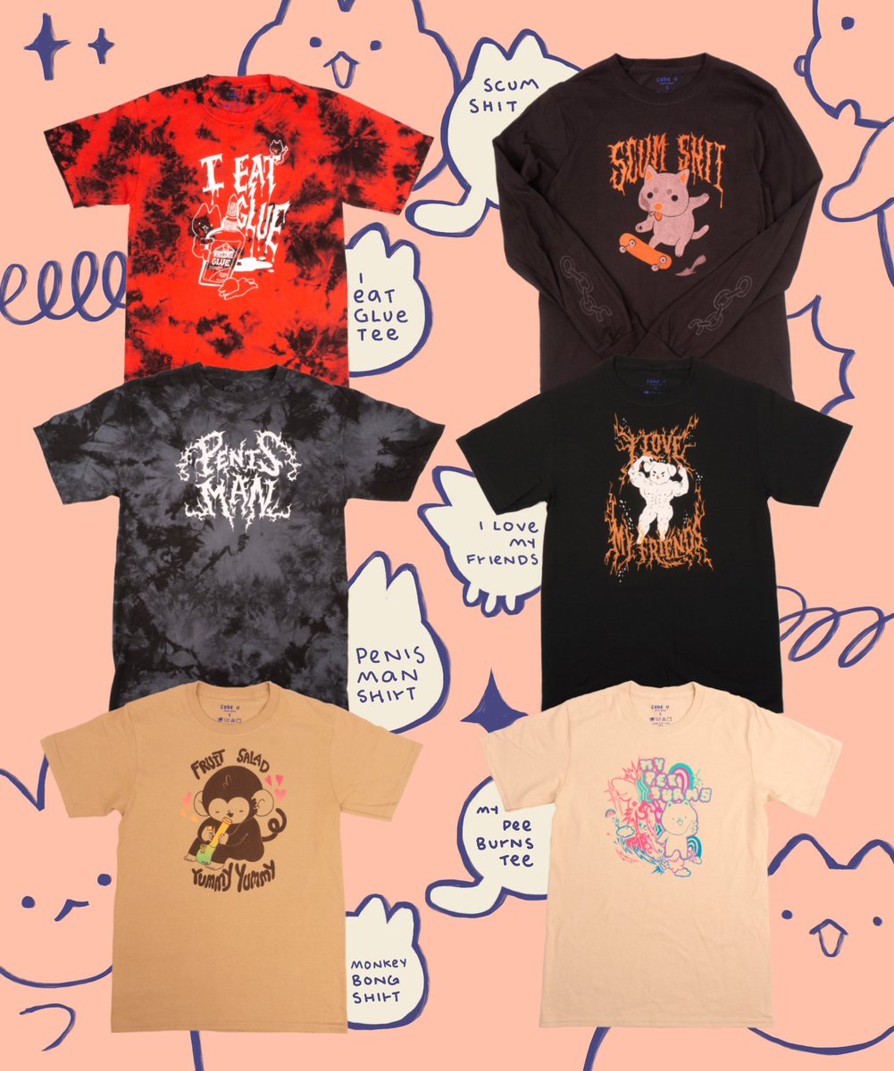 All these shirts JUST restocked😎 Go grab the most cursed shirts on the internet! cubeudesigns.com
