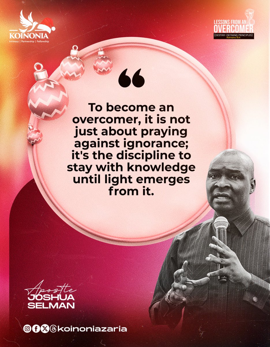 koinoniazaria's tweet image. #ApostleJoshuaSelman
#LessonsFromAnOvercomer
#DestinyDefiningPrinciples
#ThisIsKoinonia 
#KoinoniaZaria 
#KoinoniaGlobal
#TheYearOfOpenDoor