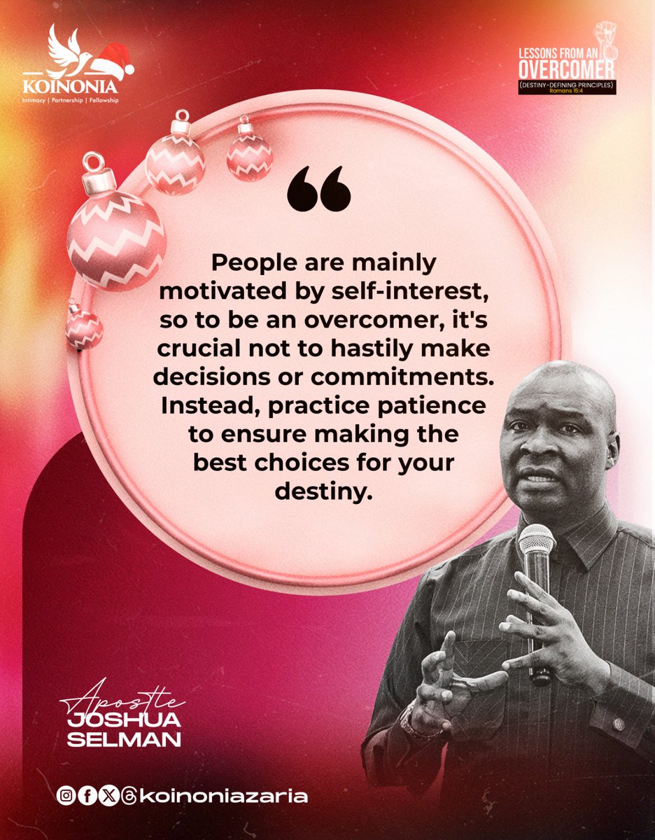 koinoniazaria's tweet image. #ApostleJoshuaSelman
#LessonsFromAnOvercomer
#DestinyDefiningPrinciples
#ThisIsKoinonia 
#KoinoniaZaria 
#KoinoniaGlobal
#TheYearOfOpenDoor