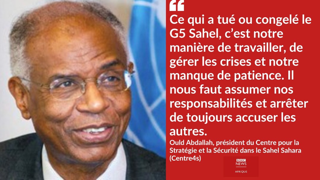 MantarTar's tweet photo. Le #G5Sahel condamné à disparaître après le retrait du Niger et du Burkina Faso après celui du Mali en 2022?
 @ould1abdallah est le Grand témoin du Débat @bbcafrique cette semaine.
https://t.co/ve16HGQGEO https://t.co/V05o08JxYP