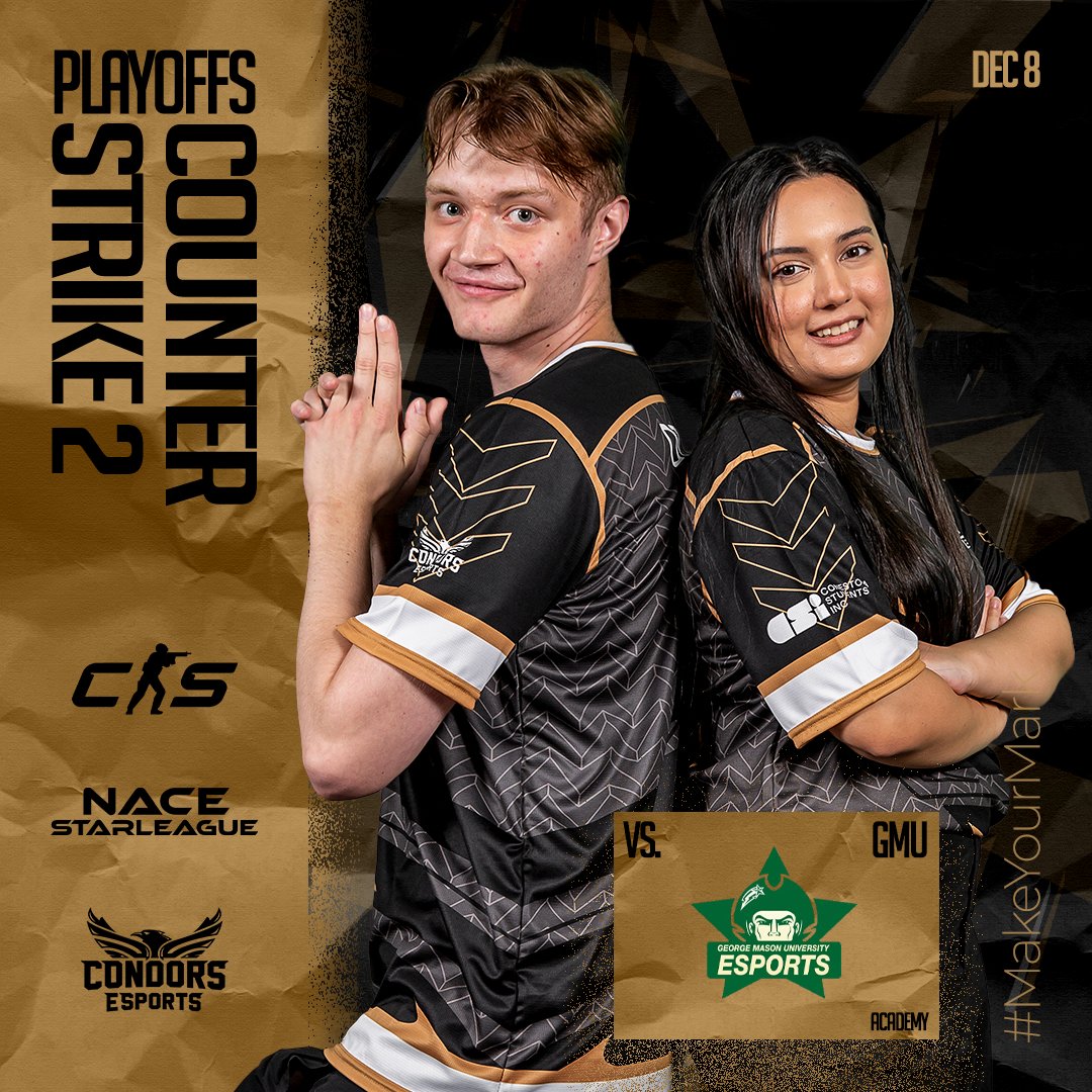 Condors Esports (@condorsesports) on Twitter photo Tonight is <a href="/nacestarleague/">Playfly College Esports</a> CS2 finals, and #CondorsVarsity is in it!!! It's another shot at a championship to bring home. ๐โก๏ธ๐
CS2๐<a href="/GMU_Esports/">George Mason Esports</a>
โฐ8:30 PM
๐บtwitch.tv/condorsesports
#GoCondors #MakeYourMark Tonight is <a href="/nacestarleague/">Playfly College Esports</a> CS2 finals, and #CondorsVarsity is in it!!! It's another shot at a championship to bring home. ๐โก๏ธ๐
CS2๐<a href="/GMU_Esports/">George Mason Esports</a>
โฐ8:30 PM
๐บtwitch.tv/condorsesports
#GoCondors #MakeYourMark