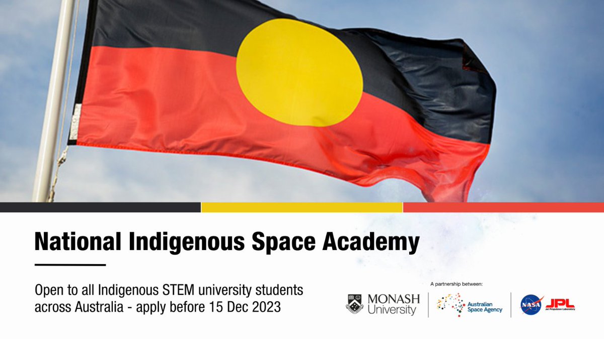 Monash Information Technology (@monashinfotech) on Twitter photo How does a 10-week internship at NASA's Jet Propulsion Lab sound?
Indigenous #STEM uni students in Australia are encouraged to apply for our 2024 #NISA intake to learn from engineers, scientists and tech experts: mtr.cool/ezsftppnzz
<a href="/noongar66/">Christopher Lawrence</a> <a href="/AusSpaceAgency/">Australian Space Agency</a> <a href="/MonashUni/">Monash University</a> How does a 10-week internship at NASA's Jet Propulsion Lab sound?
Indigenous #STEM uni students in Australia are encouraged to apply for our 2024 #NISA intake to learn from engineers, scientists and tech experts: mtr.cool/ezsftppnzz
<a href="/noongar66/">Christopher Lawrence</a> <a href="/AusSpaceAgency/">Australian Space Agency</a> <a href="/MonashUni/">Monash University</a>