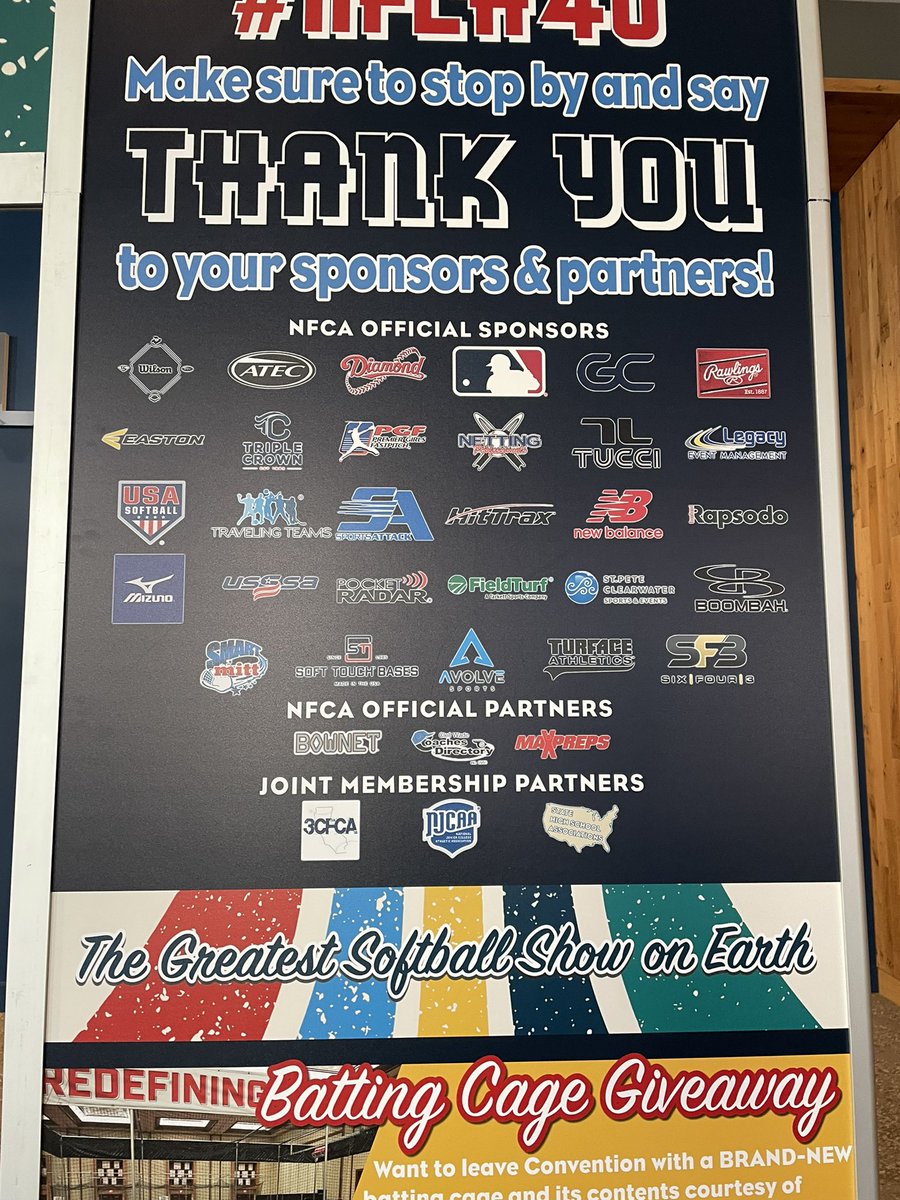 strthcoachgreg's tweet image. Had a great time representing @AvolveSports at the @NFCAorg Convention this week! It was exciting to see our logo alongside these other brands that work in the #softball world.