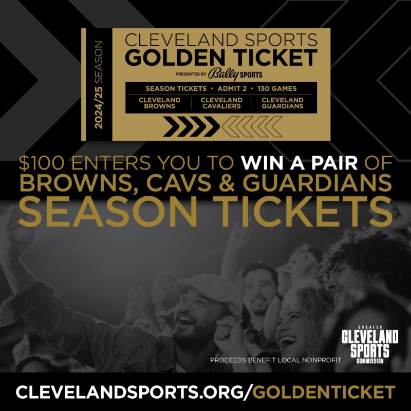 CLESports's tweet photo. Secure your chance to win a pair of season tickets to the Cleveland Browns, Cleveland Cavaliers and Cleveland Guardians 2024/2025 seasons and watch 130 home games full of touchdowns, slam dunks and home runs! 🏈🏀⚾
