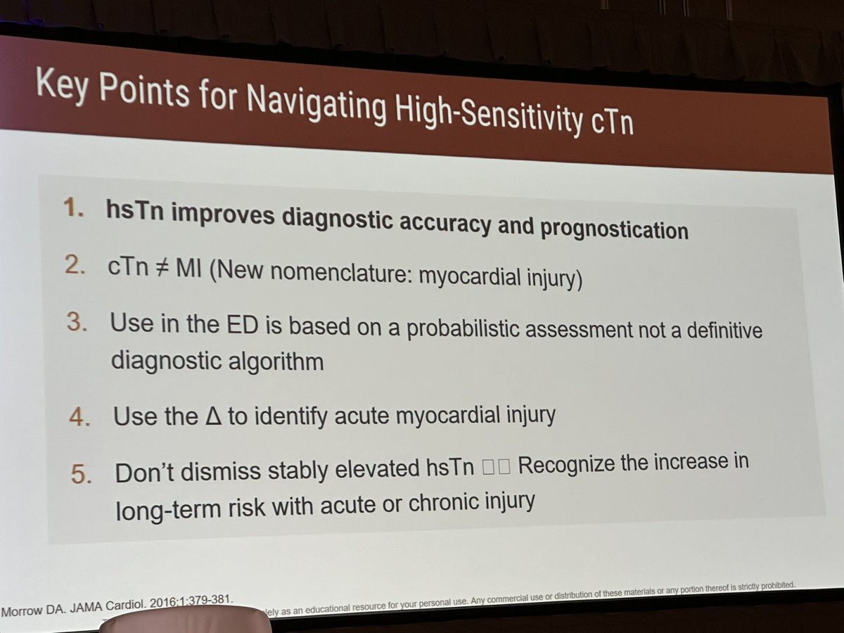 Few people better at discussing both the basics and the subtleties of using troponin in acute risk stratification and establishing diagnosis than David Morrow. #BacktoHeart23 @theheartorg @MedscapeLIVE